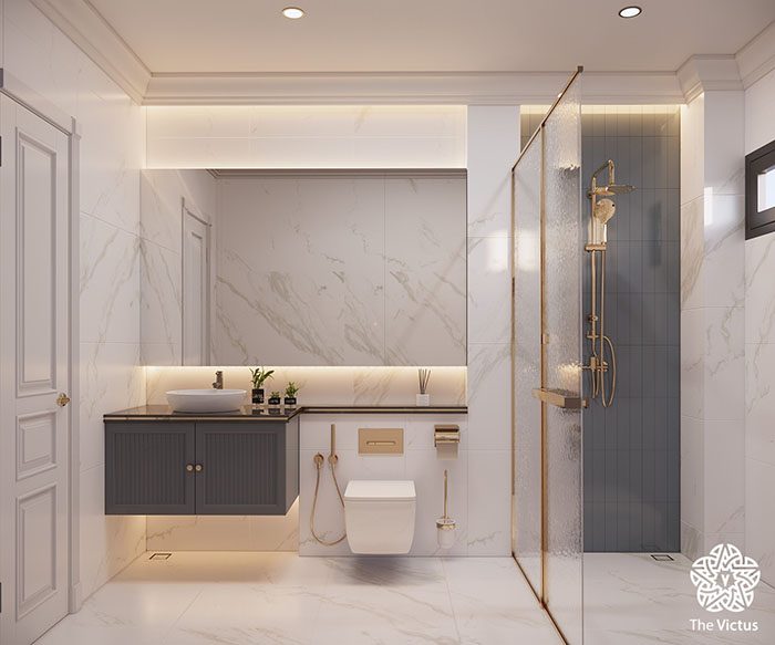 thiết kế phòng tắm biệt thự vinhomes q9