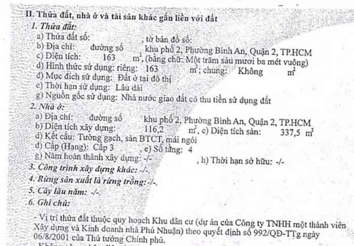 ban nha duong tran nao quan 2 khu co bao ve